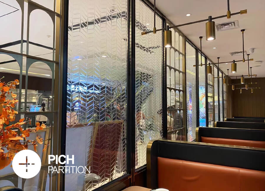 پارتیشن شیشه ای برای رستوران