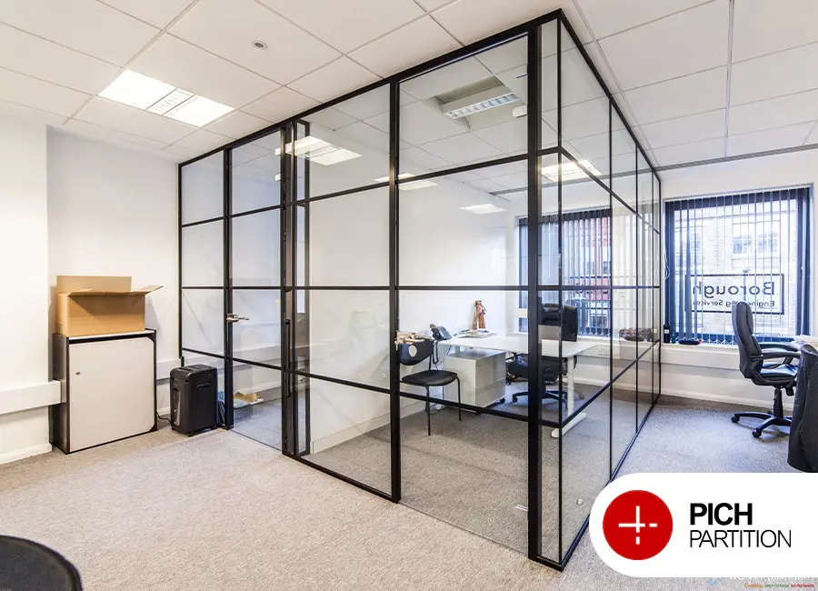 ساختار و طراحی پارتیشن شیشه‌ای فریم دار