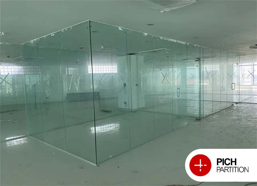 پارتیشن شیشه‌ای فریم لس