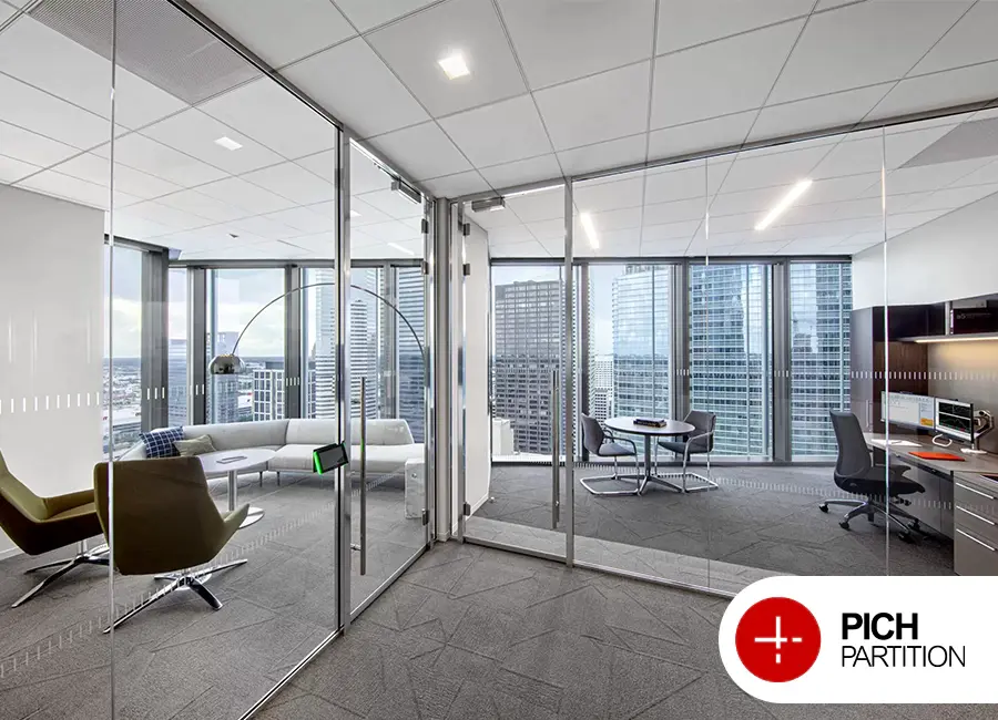 پارتیشن شیشهای دوجداره بانک